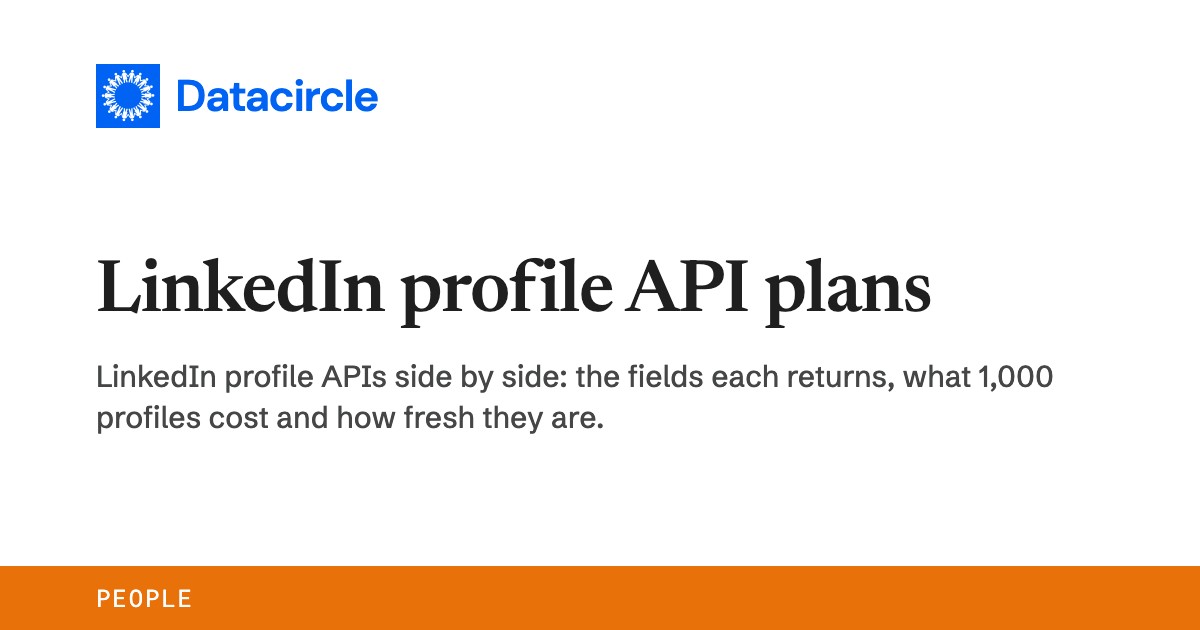 LinkedIn profile API plans